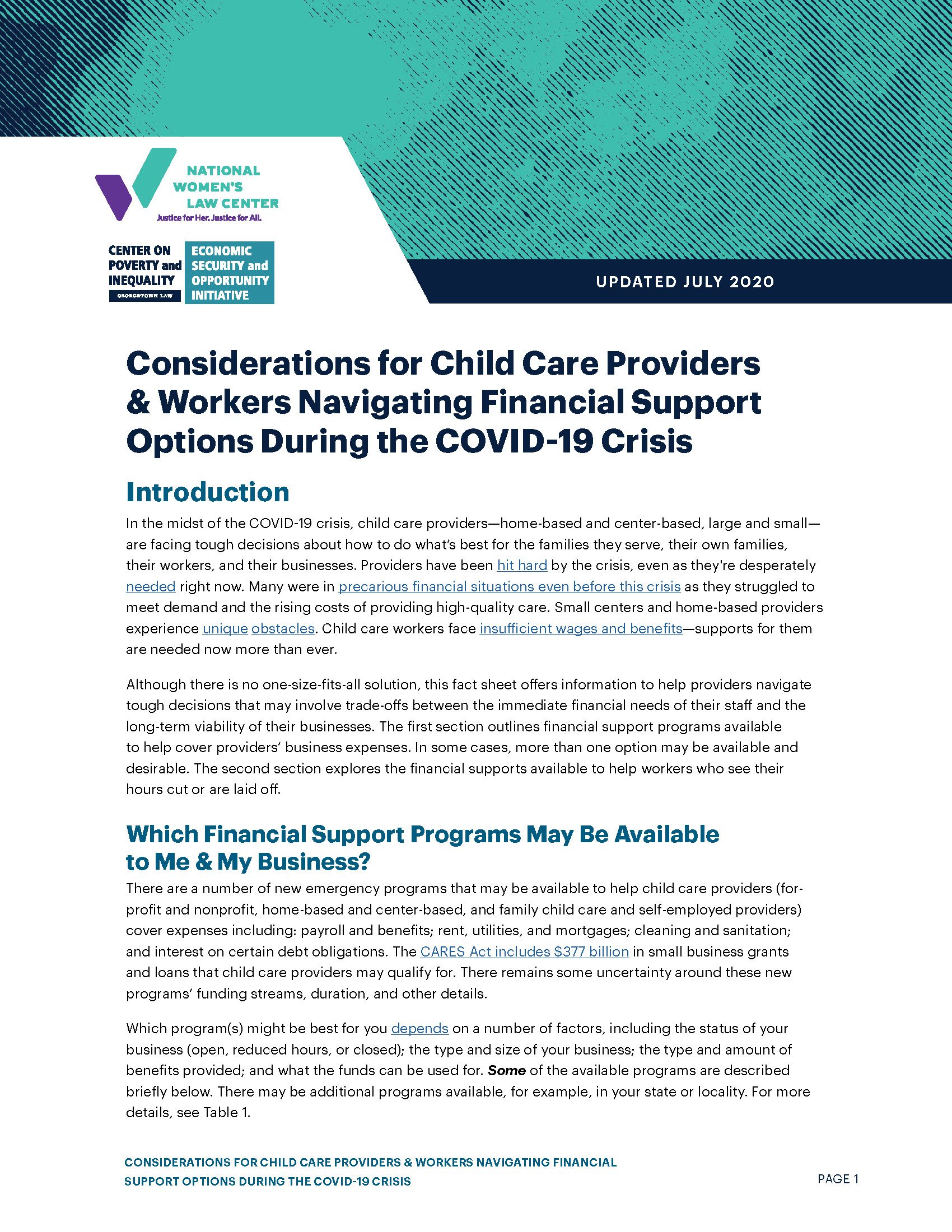Considerations for Child Care providers and Workers Navigating Financial Report Options