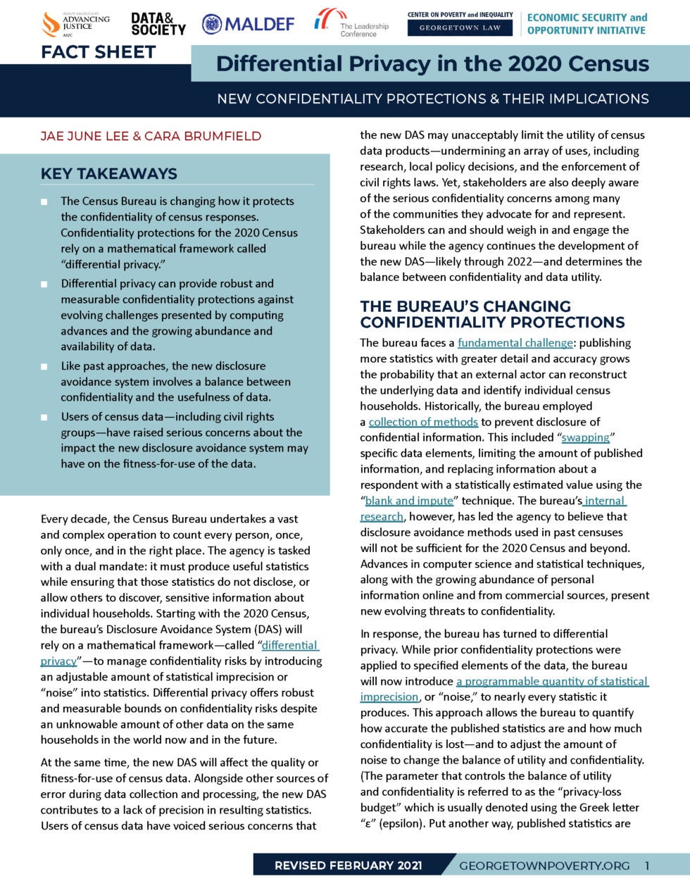 Differential Privacy in the 2020 Census: New Confidentiality ...