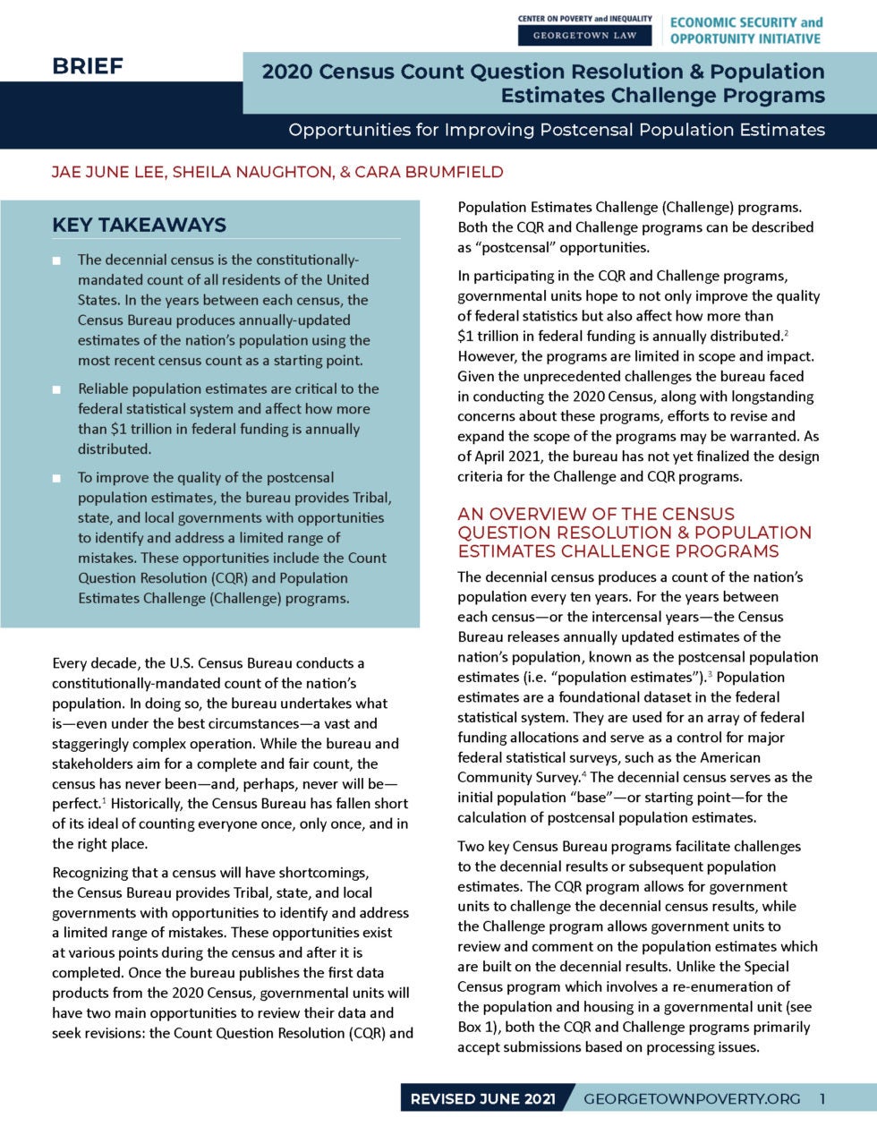 » 2020 Census Count Question Resolution & Population